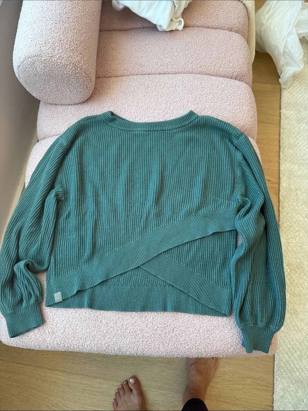 lululemon athletica Teal Ribbed Cross-Back Sweater